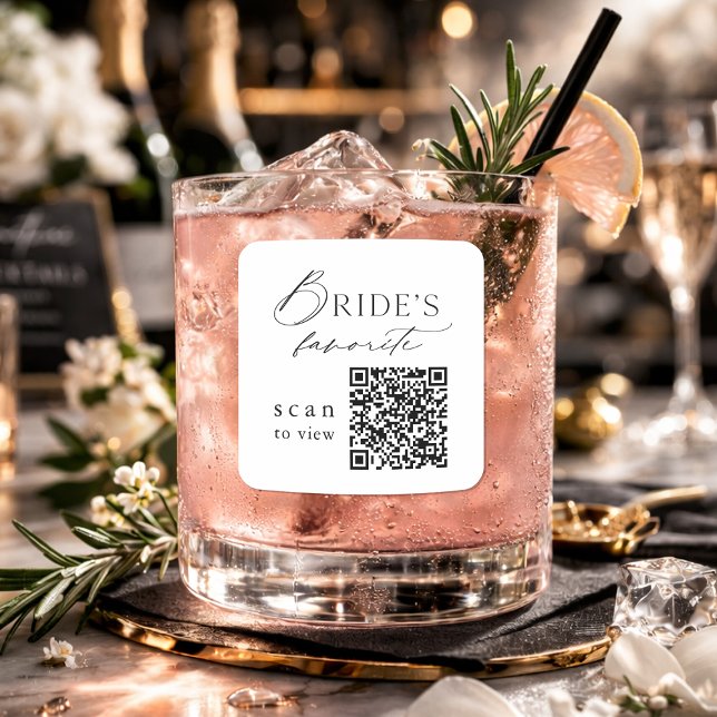 Autocollant de boisson de mariage QR Code pour la  (Créateur téléchargé)