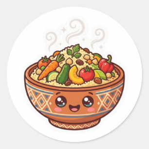 Autocollant de bol alimentaire mignon Kawaii Cousc