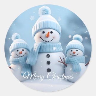 Autocollant de bonhomme de neige de Noël mignon