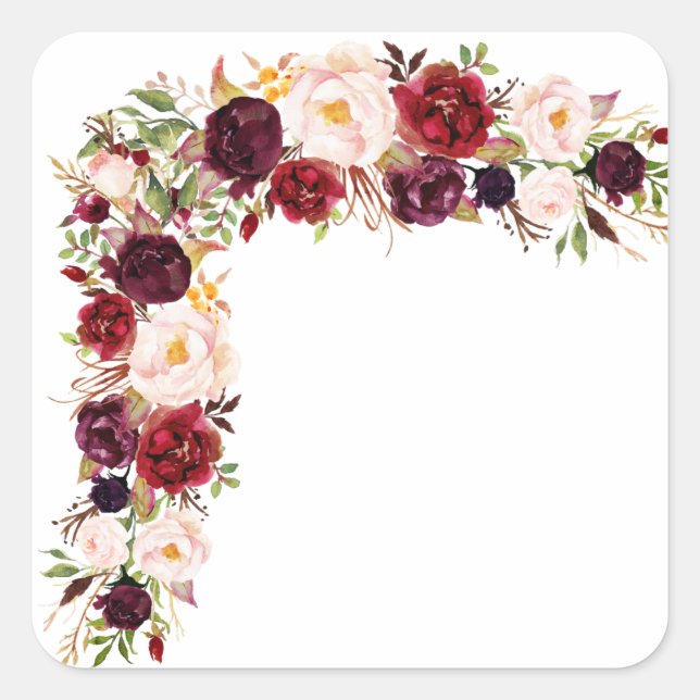 Autocollant de bordure de fleur sauvage de Bourgog (Devant)