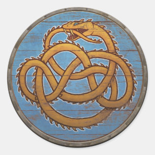 Autocollant de bouclier de Viking - Jörmungandr