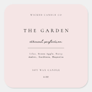 Autocollant de Bougie Rose Blush Étiquette de Prod