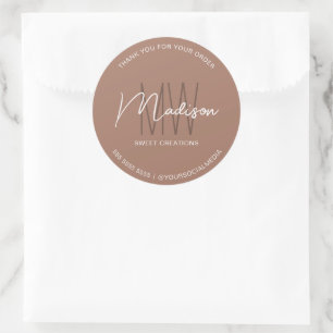 Autocollant de boulangerie marron avec logo de mon