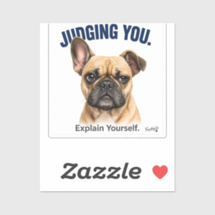 Autocollant de Bouledogue Français jugeant pour or
