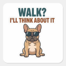 Autocollant de bouledogue français 'Promenade ? J'