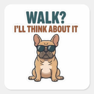 Autocollant de bouledogue français 'Promenade ? J'