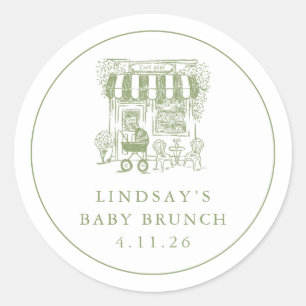 Autocollant de brunch Café Bébé Bébé