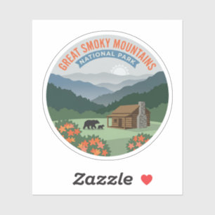 Autocollant de cabane à ours vintage des Smoky Mou