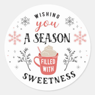 Autocollant de cacao de saison de Noël
