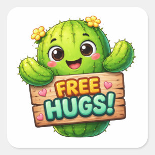 Autocollant de cactus de dessin animé drôle faisan