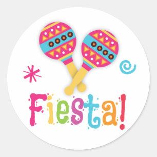 Autocollant de cadeau d'anniversaire de fiesta
