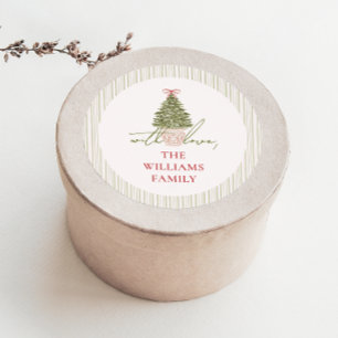 Autocollant de cadeau de Noël chic Grandmillennial