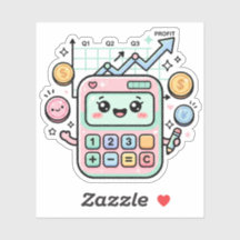 Autocollant de calculatrice pastel Kawaii pour étu