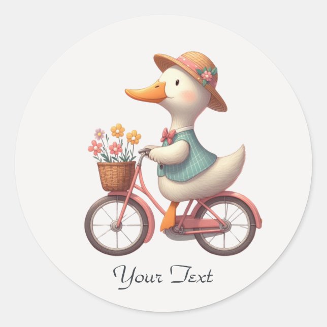 Autocollant de canard à bicyclette fleurie (Devant)