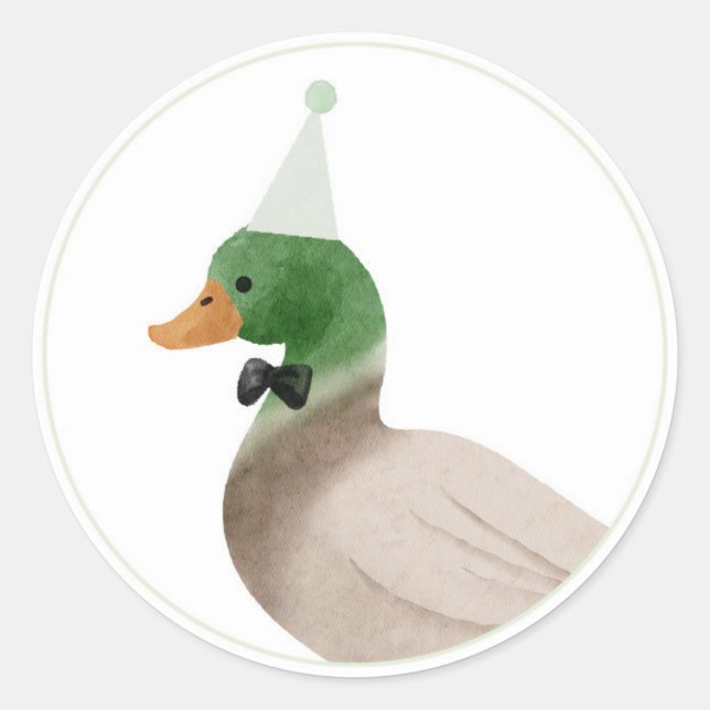 Autocollant de canard colvert vert (Devant)