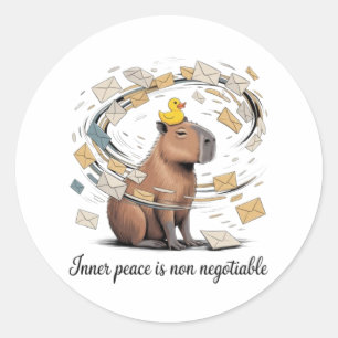 Autocollant de capybara drôle et de paix intérieur
