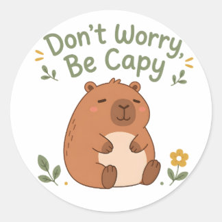 Autocollant de capybara mignon "Ne t'inquiète pas,