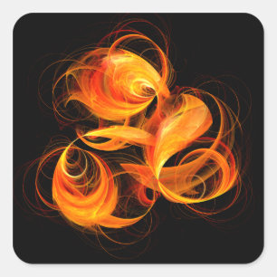 Autocollant de Carré d'art Abstrait Fireball