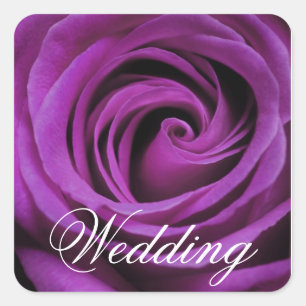 Autocollant de Carré Mariage Rose violet