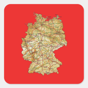 Autocollant de carte Allemagne