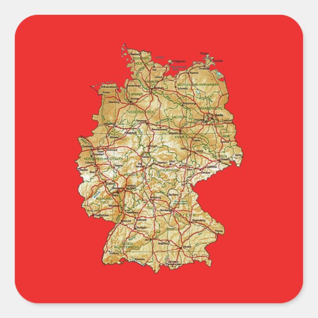 Autocollant de carte Allemagne (Devant)