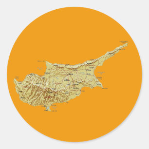 Autocollant de carte de Chypre