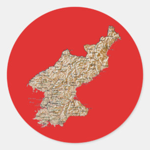 Autocollant de carte de Corée du Nord