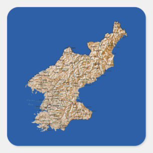 Autocollant de carte de Corée du Nord