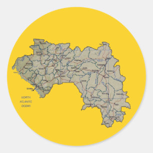 Autocollant de carte de Guinée-Conakry