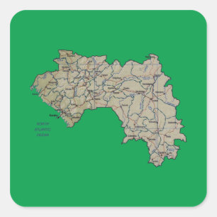 Autocollant de carte de Guinée-Conakry