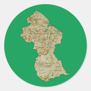 Autocollant de carte de Guyana