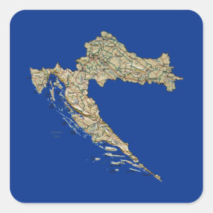 Autocollant de carte de la Croatie