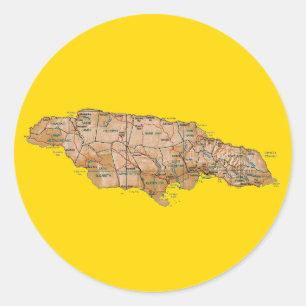 Autocollant de carte de la Jamaïque
