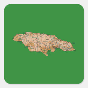 Autocollant de carte de la Jamaïque