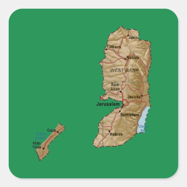 Autocollant de carte de la Palestine (Devant)