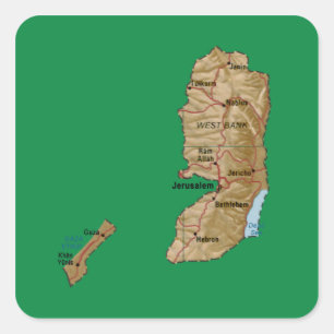 Autocollant de carte de la Palestine