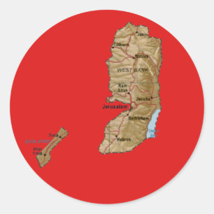 Autocollant de carte de la Palestine