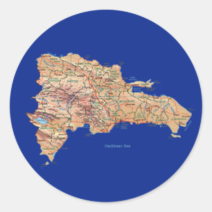 Autocollant de carte de la République Dominicaine