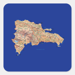 Autocollant de carte de la République Dominicaine