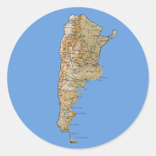 Autocollant de carte de l'Argentine