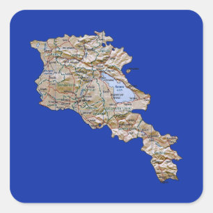 Autocollant de carte de l'Arménie