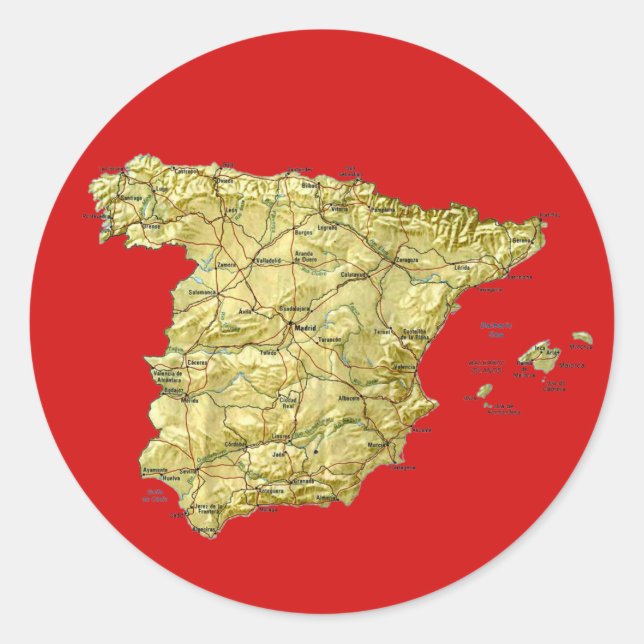 Autocollant de carte de l'Espagne (Devant)