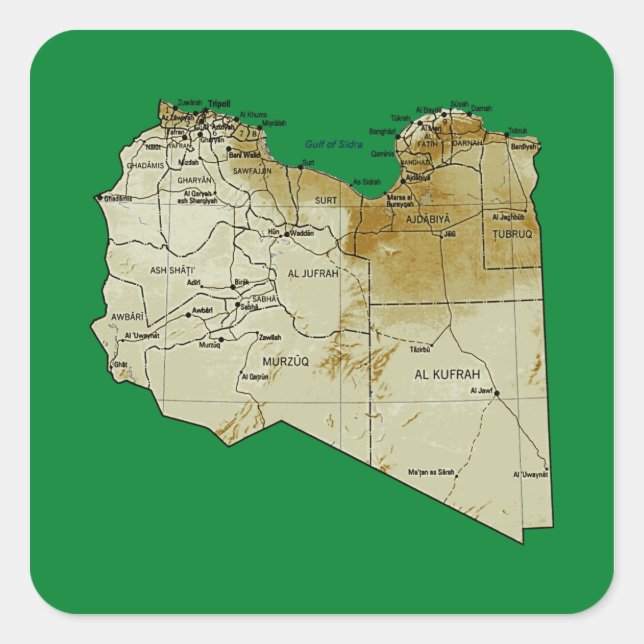 Autocollant de carte de Libye (Devant)