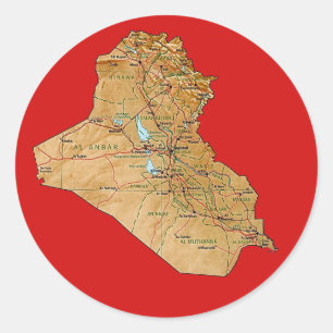 Autocollant de carte de l'Irak