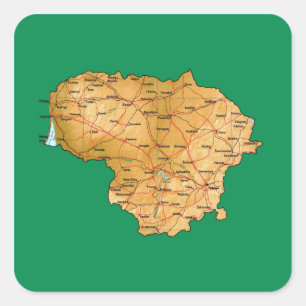 Autocollant de carte de Lituanie