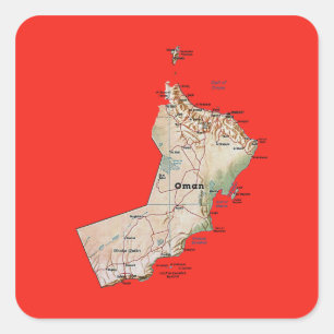 Autocollant de carte de l'Oman