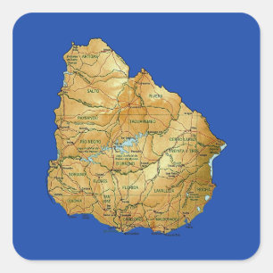 Autocollant de carte de l'Uruguay