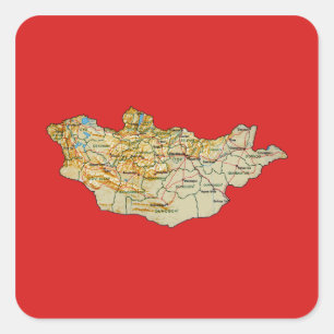 Autocollant de carte de Mongolie