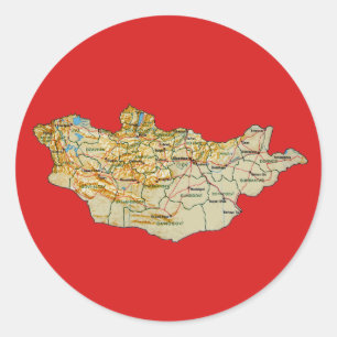 Autocollant de carte de Mongolie