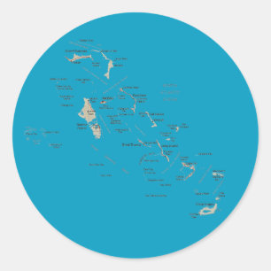 Autocollant de carte des Bahamas